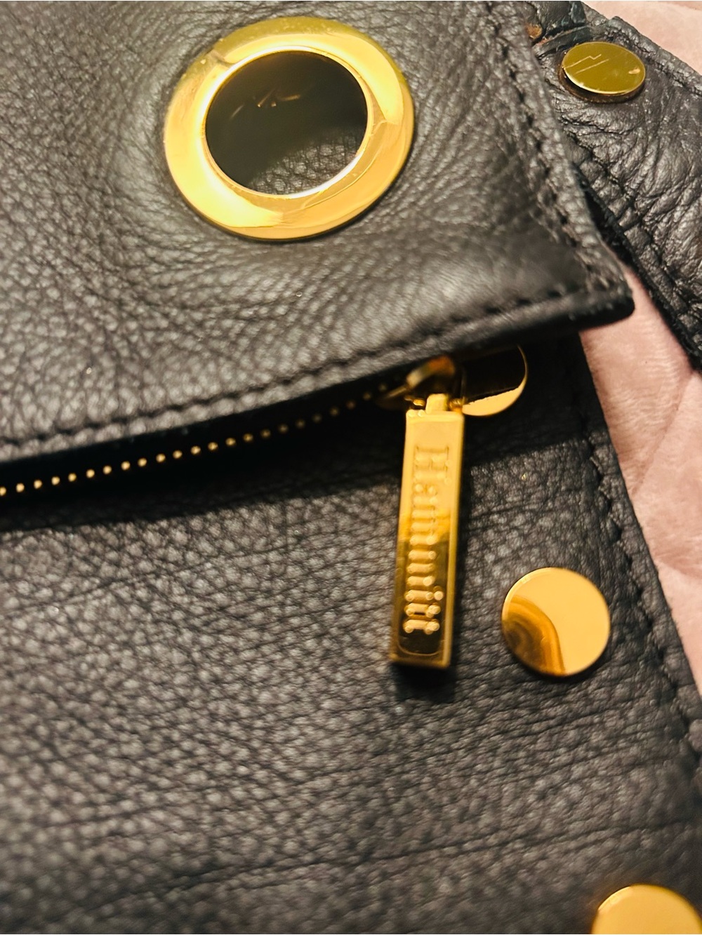 Hammitt Black Leather Crossbody with Gold Grommets - Picture 5 of 13